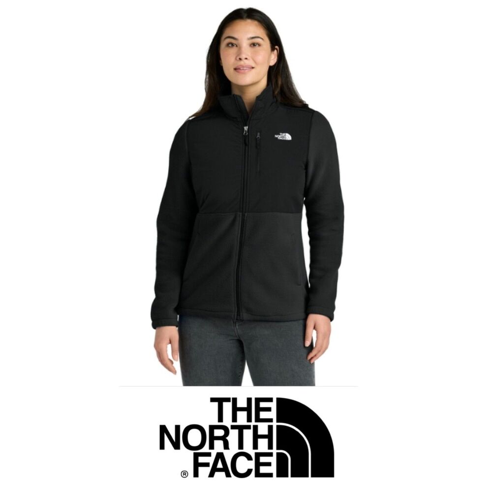 SZ L North Face Women's Black Full Zip PolarTec Fleece Nylon Jacket